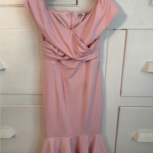 Grace Karin Blush Off-Shoulder Midi Dress